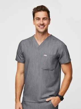 Figs Leon Three Pocket Scrub Top Sz. M Graphite PO 2435 NWOT Medical Dental